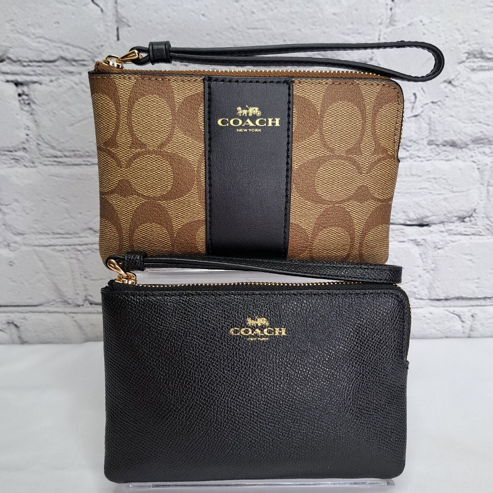 COACH SIGNATURE MONOGRAM 2-PIECE WRISTLET SET & SOLID BLACK